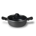 BERGNER Senator Diecast Aluminium Non-Stick Kadai with Glass Lid (Black, Diameter- 24cm, 4 L)...