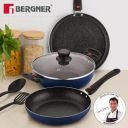 BERGNER Sherry Plus 5-Layer 6 Pcs Non-Stick Cookware Set with Detachable Handle - Induction Bottom Non-Stick Coated Cookware Set (Aluminium, 6 - Piece)...