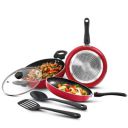 Bergner Sherry Plus Non-Stick 6 pcs Cookware Set,  (2.5 L) Kadai with Glass Lid, 24cm (1.6 L) Frying Pan,...