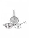 BERGNER Silver-Toned Induction Base Tri-Ply Stainless Steel Cookware Set ...