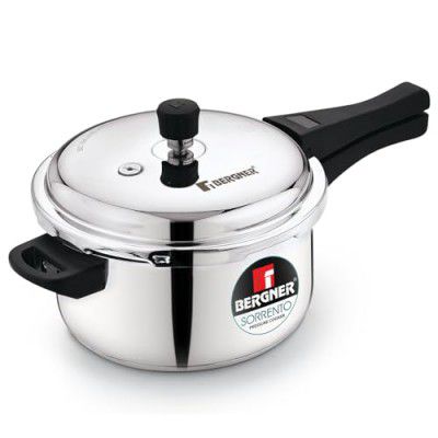 Bergner Sorrento Stainless Steel 5 Litres Outer Lid Pressure Cooker, 5 L Cooker