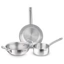 Bergner TriPro 3 Pcs Tri-Ply Stainless Steel Induction Bottom Cookware Set - 22cm (2L) Kadai and 22cm (1L) Frypan, 14cm (1.1L) Teapan...