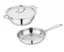 Bergner Tripro Triply 3 Pc Cookware Set, 22 cm Deep Kadai, 20 cm Fry Pan, 1X Stainless Steel Lid, 5-Year Warranty...
