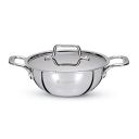 BERGNER TriPro TriPly Stainless Steel 24 cm Kadai with Stainless Steel Lid, 3.1 L Kadhai, 5-Year Warranty...