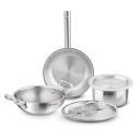 Bergner Tripro Triply Stainless Steel Cook Serve N Keep 5 Pcs Cookware Set - 24cm/3L Kadai with Lid, 22cm/1.5 L Frypan, 16cm/2 L Tope with Lid, Event Heating, Less Oil Use...