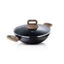 Bergner Ultimate Non-Stick Kadai with Glass Lid 24 cm, 2L, Heatdot Technology & Induction Base, Food Safe, Grey...