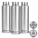 Bergner Walking Stainless Steel 3 Pcs (1000ml Each) Water Bottles with Screw Cap - Silver...