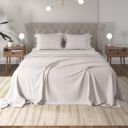 Berlinen Organic Cotton Bedsheet for King Size Bed (King 108" x 108", Grey-Striped)...