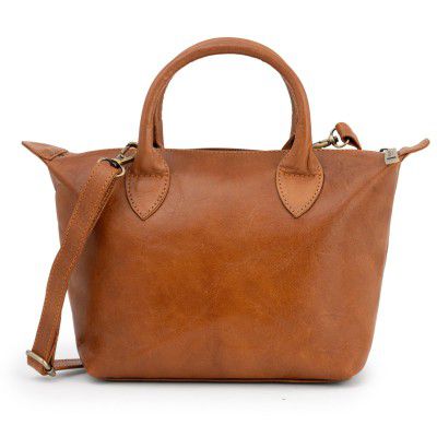 Berliner Bags Vintage Leather Shoulder Bag Louise, Small Crossbody Handbag for Women - Brown