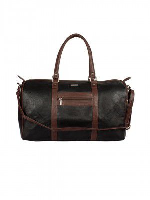 Bern Synthetic 48 cms Black & Brown Travel Duffle (ECCO New Large Black+Brown)