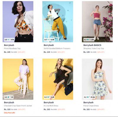 Upto 90% OFF ON Berrylush Women's Clothing