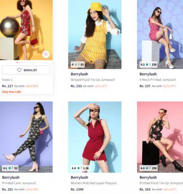 Berrylush Women's Jumpsuit Starts At Rs 351 | Upto 84% OFF