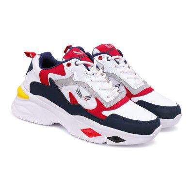 Bersache Sports Shoes for Men |Latest Stylish Sports Shoes for Men |Lace-Up Lightweight Red Shoes for Running, Walking, Gym,Trekking and Hiking Shoes for Men (ORI-9010)