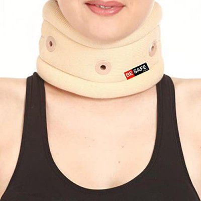 BESAFE Forever Adjustable Cervical Collar Soft for Neck Pain Relief & Spine Stability Support Orthopedic Belt, Skin, Medium