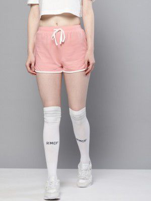 Besiva Women Pink Solid Regular Fit Hot Pants