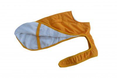 Best Dogista Winter Dog Coat Jacket with Heavy Fur Ultra Warm Wind & Water Proof in Super Poly Yellow 14 Inch Small