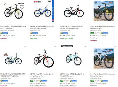 Flipkart: Best Selling 26T Cycle Upto 86% Off | Starting @₹3499
