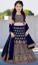 BEST ZONE Indi Girls Lehenga Choli Ethnic Wear Embroidered Lehenga, Choli and Dupatta Set  (Dark Blue, Pack of 1)...
