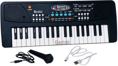 BESTON 37 Keys Piano Keyboard Toy with Microphone, USB Power Cable & Sound Recording Function Analog Portable Keyboard  (37 Keys)