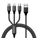 BESTOR® 3-in-1 Multi Charging Cable  (Black)...