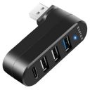 Bestor 4-Port USB 3.0 Hub, Rotatable 90°/180° USB Splitter with 3 USB Ports & 1 USB-C Power/Data Port, USB Extender for Laptop, MacBook, iMac, Mac Pro, and More...
