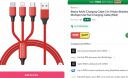 Bestor Multi Charging Cable 3 In 1 Nylon Braided Multiple Usb Fast Charging Cable (Red)...
