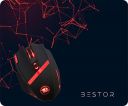 BESTOR Ultra-Low Friction Gaming Mouse Mat, Anti-Slip Base (Red/Black)...