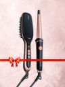 beurer Curling Tongs & Hair Straightening Brush Combo - Black...