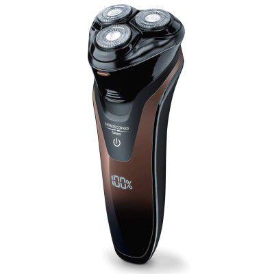 Beurer HR 8000 rotary shaver Precision cutting system with 3 spring-loaded dual-ring shaver heads 2-in-1 beard and sideburn styler as well as pop-up contour trimmer