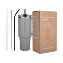 Bevora 1180ml Stainless Steel Tumbler with 2 Lids & 2 Straws | Double Wall Vacuum Insulated (Ash Grey)...