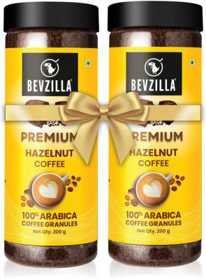 Bevzilla 200 Grams x 2 Hazelnut Instant Coffee Powder| Hot & Cold Instant Coffee  (2 x 200 g, Hazelnut Flavoured)