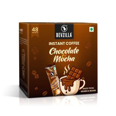 Bevzilla 48 Chocolate & Mocha Instant Coffee Powder Sachets,96.0gm