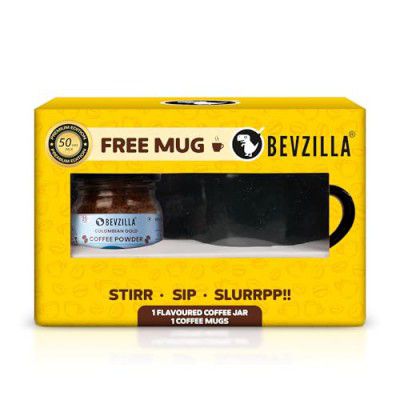 Bevzilla Colombian Gold Premium Edition Pack - Free Coffee Mug | 50 gms Pack | Makes up to 25 cups