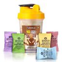 Bevzilla Instant Coffee Cubes & Bottle Pack With 10 Coffee Cubes (2 Cubes Each Flavour) | Hazelnut, Classic, Belgian Chocolate, Irish Cream & Creamy Vanilla | BPA Free Shaker 500 Ml Leak Proof...