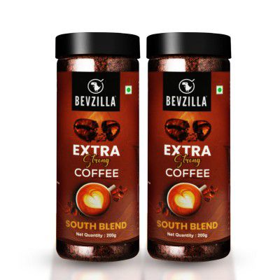 Bevzilla Instant Filter Coffee Powder – South Blend | 70% Coffee, 30% Chicory | Extra Strong | 400g (200g x 2)