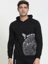 Bewakoof Men Black Printed Hooded Sweatshirt...