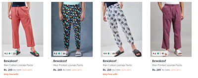 Bewakoof Men Nightwear upto 88% Off