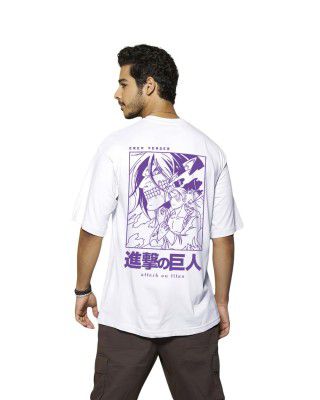 Bewakoof Men's Graphic Printed Oversized Fit Half Sleeve Round Neck Cotton T-Shirt