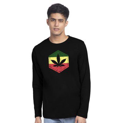 Bewakoof Men's Printed 100% Cotton T-Shirt - Regular Fit, Round Neck, Full Sleeves