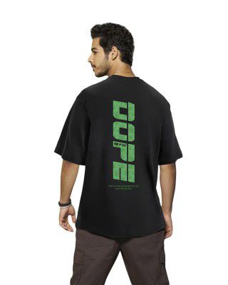 Bewakoof Men's Typography 100% Cotton T-Shirt - Oversized Fit, Round Neck, Half Sleeves
