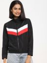 Bewakoof Women Black Striped Patchwork Tailored Jacket...