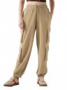 Bewakoof Women High Rise Air 1.0 Solid Super Loose Fit Terry Cargo Joggers...