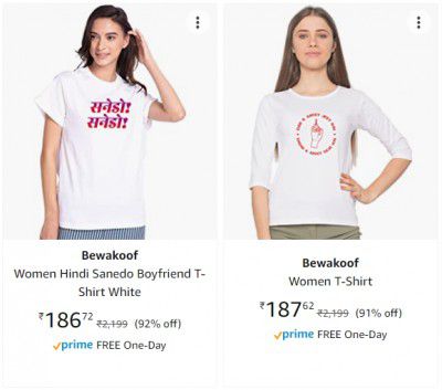 Bewakoof Women T-Shirt upto 90% off