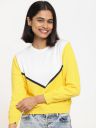 Bewakoof Women Yellow & White Colourblocked Pullover...