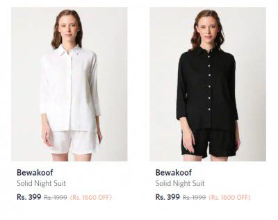 Bewakoof Women's Night Suits at minimum 80% off