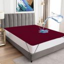 BeyBee 100% Waterproof Cotton Terry Mattress Protector | Breathable, Hypoallergenic, Washable & 2X Absorbency | Ultra Soft Easy Elastic Fitted Bed Protector (Size-75 * 48, Maroon)...