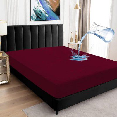 BeyBee 100% Waterproof Interlock Mattress Protector | (Size-78 * 60, Maroon)
