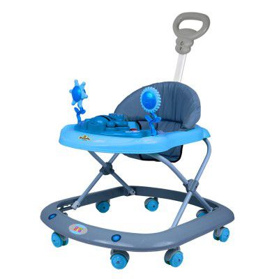 BeyBee® Beefly Musical Baby Walker 360 Degree Rotational, 3 Level Height Adjustable, for 6-18 Months Baby (Blue)