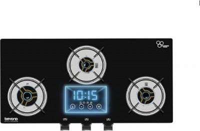 Beyond Appliances Auriga 3 Burner Smart Cooktop Digital TimerFFD I Glass Automatic Hob (3 Burners)
