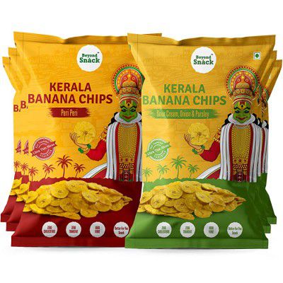 Beyond Snáck Natural Kerala Banana Chips - 600gms (3PeriPeri+3SourCream)